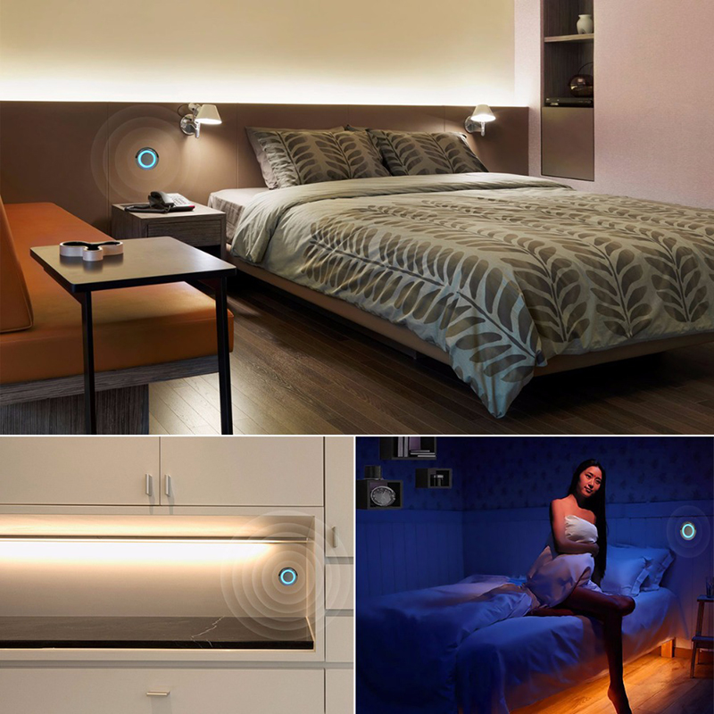 DC12V 3.28ft/1M SMD5050 Touch Dimming LED Light Strip Kit, 60leds/m, DIY Bed Closet Cabinet Flexible LED Strip Light
